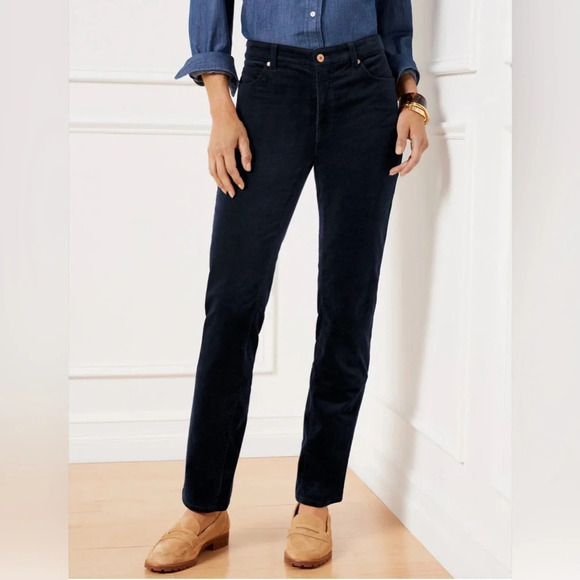 Talbots Indigo Blue Simply Flattering 5 Pocket Corduroy Pants Size 8 Petite - Picture 1 of 10